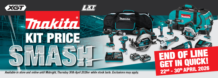 Promotion Page Header - Makita End of Line Kit Clearance - April 2026
